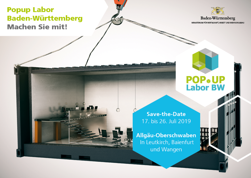 Save The Date: Popup Labor BW von 17. - 26. Juli 2019